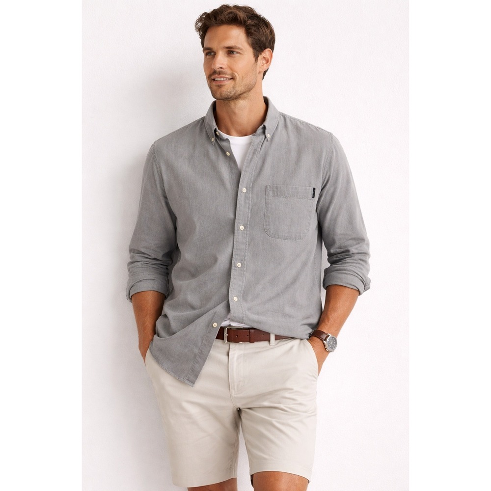 Paul Smith Jeans Classic Fit Micro-Check Long-Sleeve Shirt Size XL Cotton Luxury
